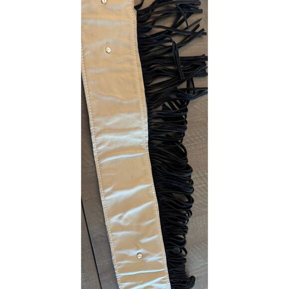 HORSE SHOE FUR/LEATHER FRINGE WIDE BELT SZ L/XL main image 5